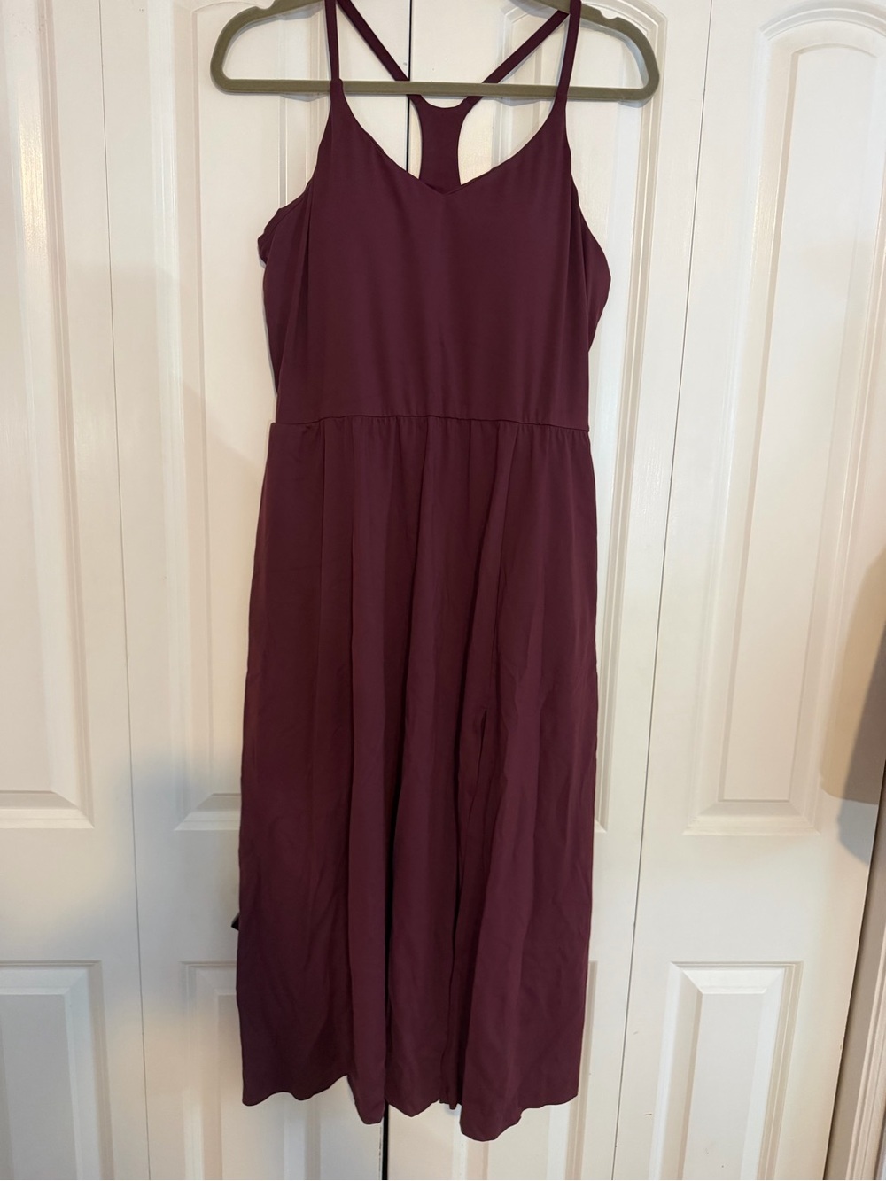 HALARA Burgundy Maxi Dress with Strappy Back